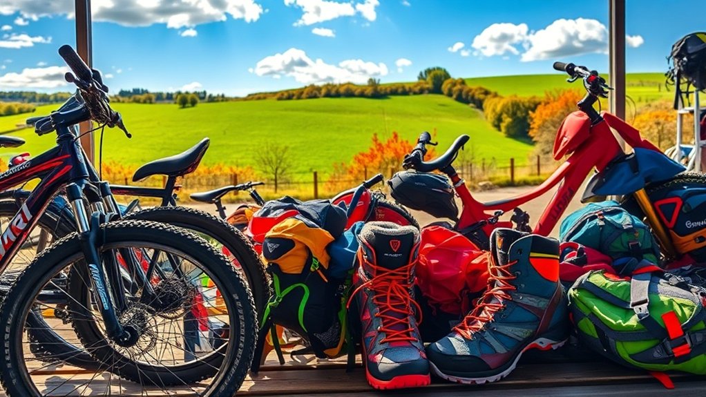 sélection d'équipement de plein air saisonnier