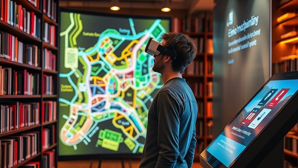 expérience d'exploration de bibliothèque virtuelle