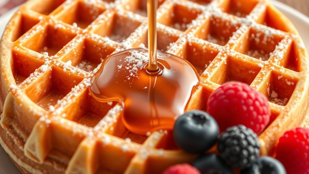 ingrédients de gaufres croustillantes et moelleuses