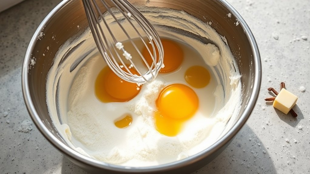 préparation de la pâte à gaufres